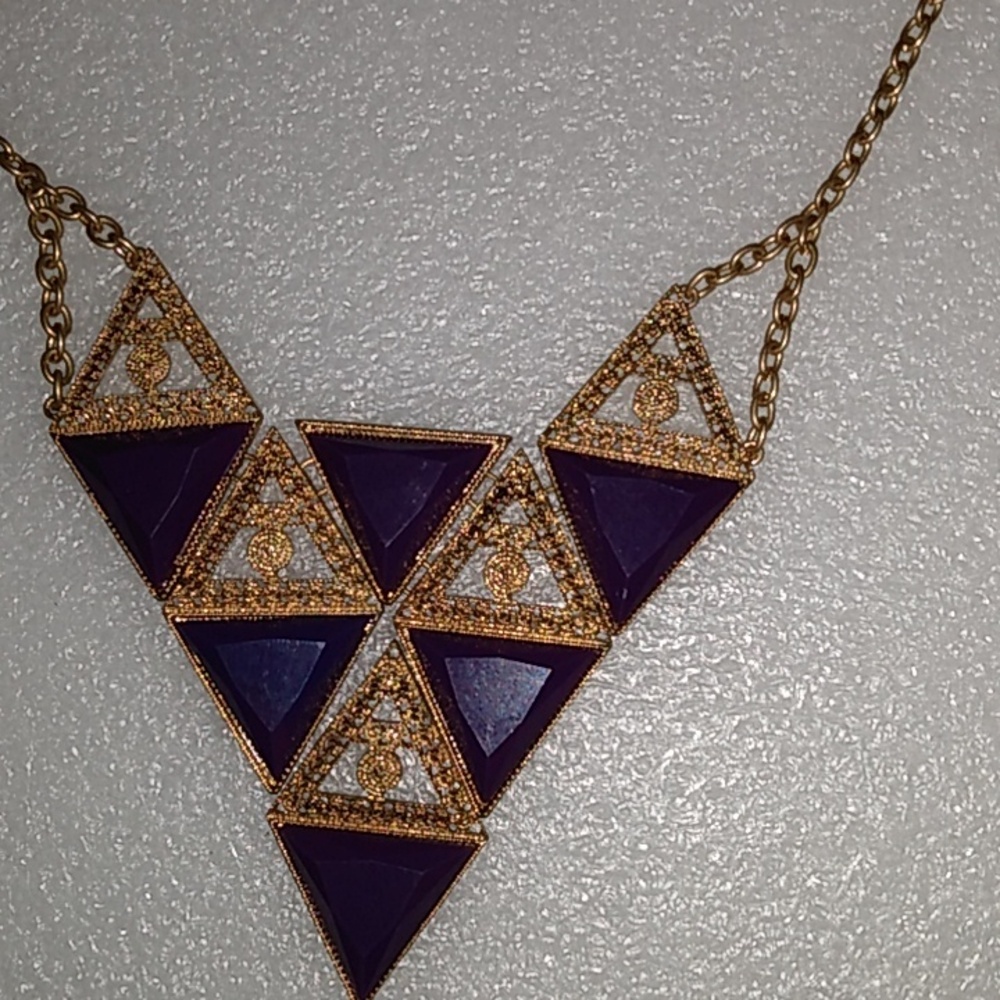 18K Gold Purple diamond Egyptian Necklace